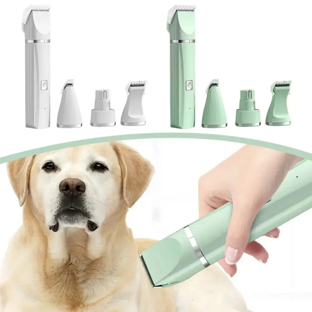 4-in-1 Pet Hair Remover Electric Silent Cat Dog Shaver Professional Pet Foot Hair Trimmer Dog Grooming Clippers