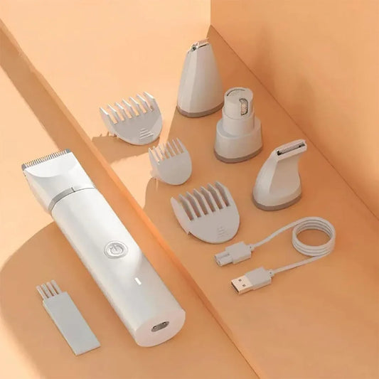 4-in-1 Pet Hair Remover Electric Silent Cat Dog Shaver Professional Pet Foot Hair Trimmer Dog Grooming Clippers