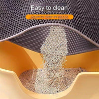 Cat Litter Mat Honeycomb Double Layer Cat Litter Trapping Mat, Non-Slip Waterproof Urine Proof Cat Litter Box Mat, Kitten Supplies and Essentials