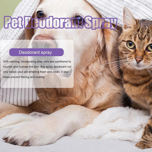 Pet Deodorant Spray, Anti-Itch Natural Conditioning Scented for Refreshes Deodorizes Daily Long Lasting Odor Spray for Cats and Dogs 50ml