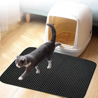 Cat Litter Mat Honeycomb Double Layer Cat Litter Trapping Mat, Non-Slip Waterproof Urine Proof Cat Litter Box Mat, Kitten Supplies and Essentials