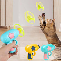 7pc set Cat Fetch Tracks Toy Flying Propellers Disc Saucer Launcher Chasing Game Toy for Pet cat & Dog Exercising & Training