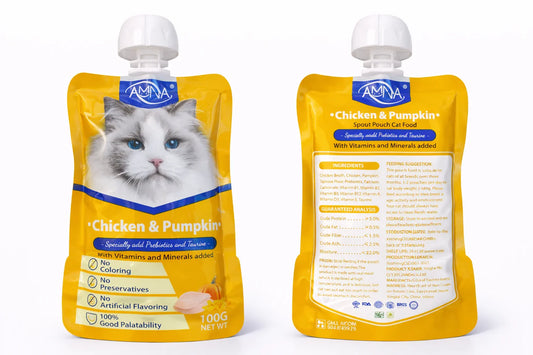 AMNA Chicken & Pumpkin Spout Pouch Cat Wet Food 100g