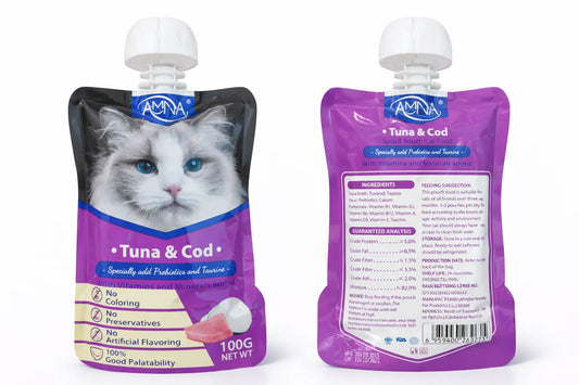 AMNA Tuna & Cod Spout Pouch Cat wet Food 100g