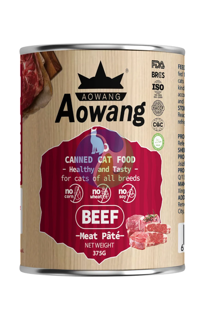 AOWANG Cat Canned Food Beef  Meat  Pate 375g