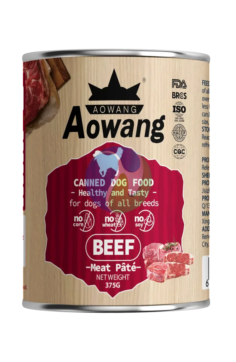 AOWANG Dog Canned Food Beef Meat Pate 375g