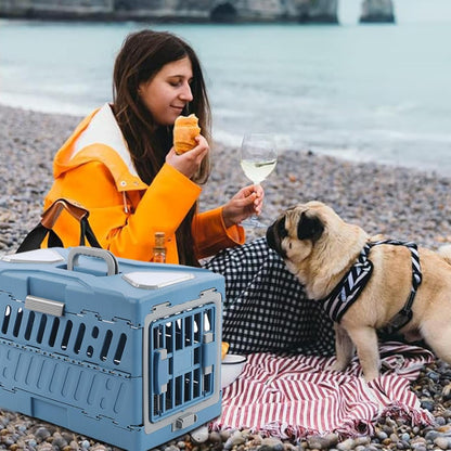 Airline pet Transport Crate Foldable pet cage Top Handle Travel Carrier Cat and Dog Airline Crate Foldable pet Carrier for Aircraft Top Handle pet Carrier for Going Out