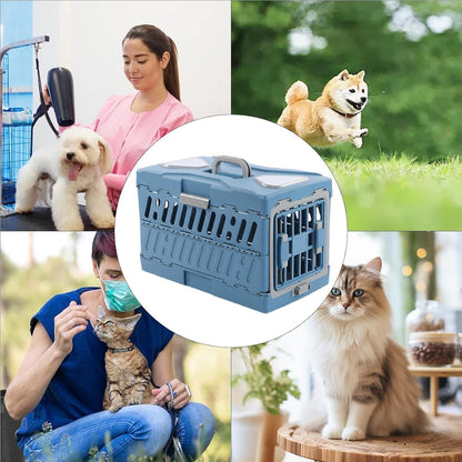 Airline pet Transport Crate Foldable pet cage Top Handle Travel Carrier Cat and Dog Airline Crate Foldable pet Carrier for Aircraft Top Handle pet Carrier for Going Out