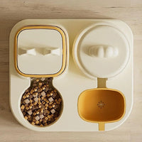 Automatic Cat Food Bowl | Large Capacity Feeder | Automatic Beverage Bottle | Double Bowl Feeder | Pet Cat Food Dispenser