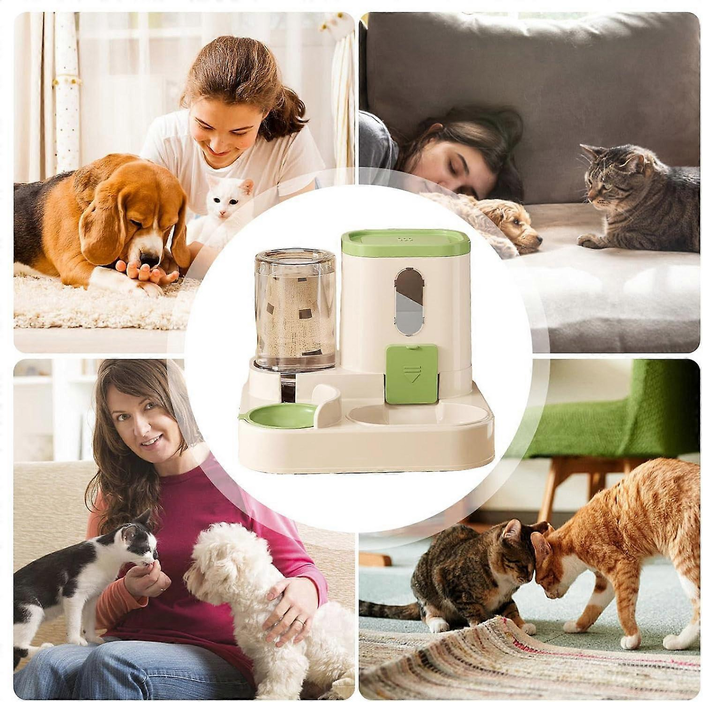 Convenient Pet Food Water Dispenser Large Capacity Feeder Automatic Gravity Cat Dog Food Bowl