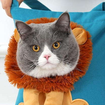 FUNTLY Pet Canvas Shoulder Carrying Bag, Cute Lion-Shaped Bag Cat Carrier, Pet Carrier for Small Dogs and Cats Pet Supplies(B,15.7 x 13.7in)