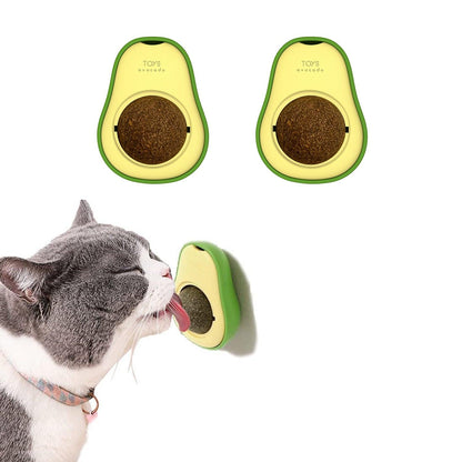 Avocado Catnip Wall Ball Cat Toys Catnip Edible Licking Balls Snack Healthy Rotatable Treats Toys Kitten Supplies Teeth Cleaning