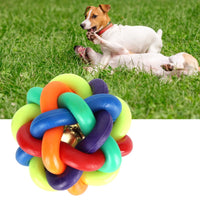 Large and Medium Dogs Rubber Chew Toy Rainbow Ball Colorful Bell Ball Pets 1PCS Diameter 7CM
