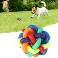 Large and Medium Dogs Rubber Chew Toy Rainbow Ball Colorful Bell Ball Pets 1PCS Diameter 7CM