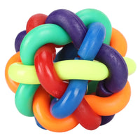 Large and Medium Dogs Rubber Chew Toy Rainbow Ball Colorful Bell Ball Pets 1PCS Diameter 7CM