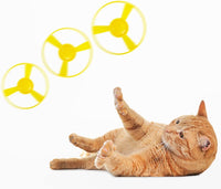 7pc set Cat Fetch Tracks Toy Flying Propellers Disc Saucer Launcher Chasing Game Toy for Pet cat & Dog Exercising & Training