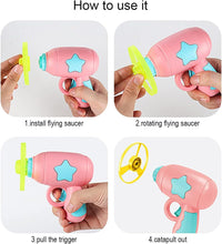 7pc set Cat Fetch Tracks Toy Flying Propellers Disc Saucer Launcher Chasing Game Toy for Pet cat & Dog Exercising & Training