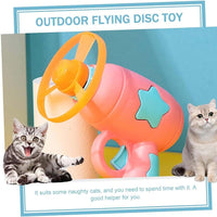 7pc set Cat Fetch Tracks Toy Flying Propellers Disc Saucer Launcher Chasing Game Toy for Pet cat & Dog Exercising & Training