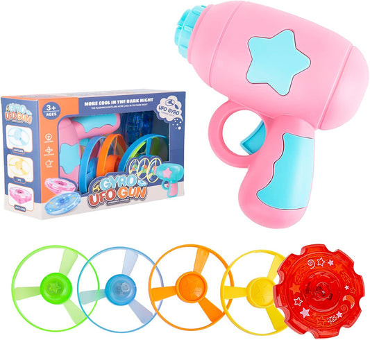 7pc set Cat Fetch Tracks Toy Flying Propellers Disc Saucer Launcher Chasing Game Toy for Pet cat & Dog Exercising & Training