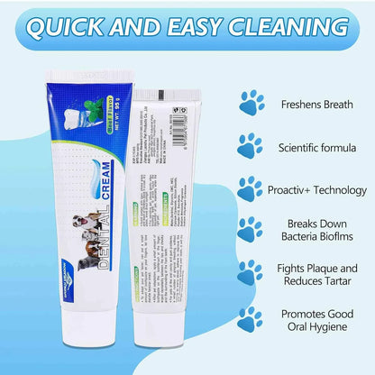 Dental Care Cat and Dogs Toothbrush & Toothpaste Kit for Munchkin - Natural Ingredients Reduce Plaque, Whiten Teeth, Freshen Breath