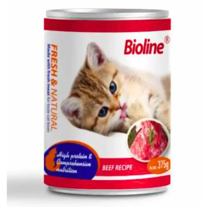 Bioline Canned Cat Wet Food – Beef (375g)