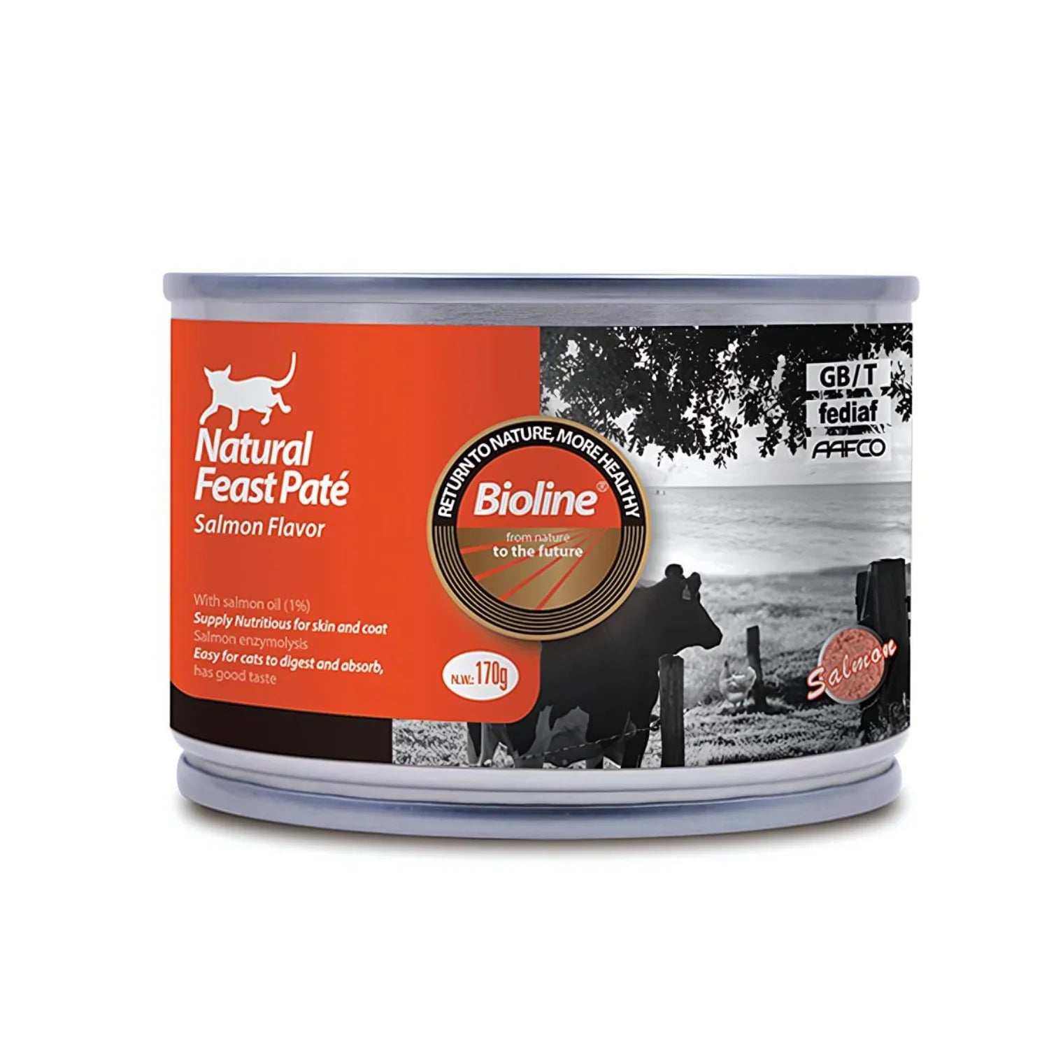 Bioline Natural Feast Paté Canned Cat Food Salmon Flavor 170g