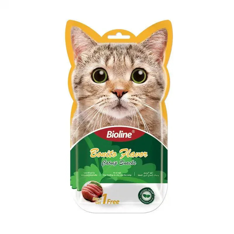 Bioline Catnip Snacks Bonito Flavor Cat Treats 15gX 5 pcs