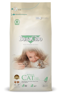 Bonacibo Adult Cat Food Lamb & Rice For Sensible and Fussy Adult Cats of All Breeds 2kg