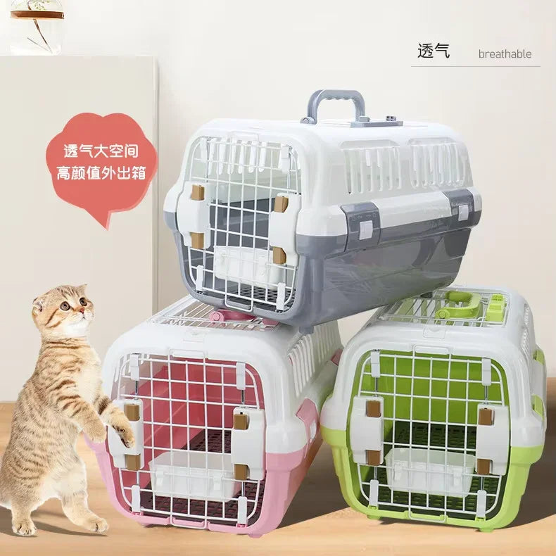 Large Multi Ventilation Super Premium Cat Carrier Box with Top Steel Cage Travel Cage Outdoor Carrier Animal Air Flight Case