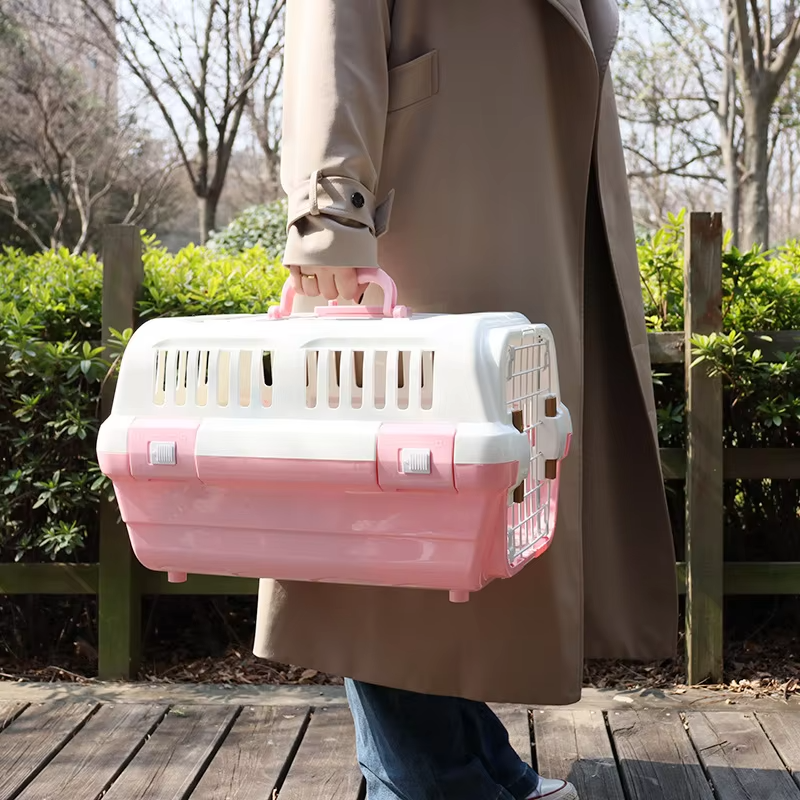 Large Multi Ventilation Super Premium Cat Carrier Box with Top Steel Cage Travel Cage Outdoor Carrier Animal Air Flight Case