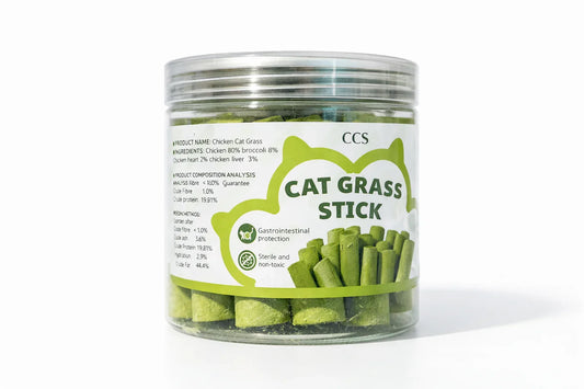CCS 14pcs Cat Grass Teething Stick set with Chicken Flavor for Pet Cat (50g)