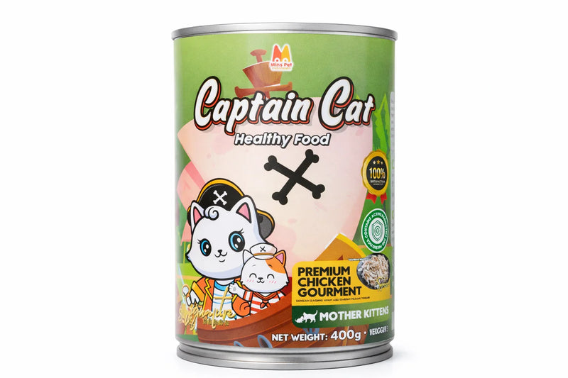 Captain Cat Premium Chicken Gourmet Canned Wet Cat Food Mother & Kitten 400g