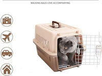 Plastic Transport Box for Dogs, Roomy, Very Robust and Light Box with Handle, Metal Door, Travel Pet Carrier, for Small Dogs and Cats