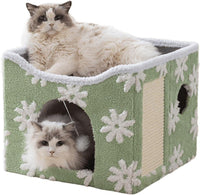 Exclusive Double Decker Cat Tent House with Scratcher Folding House with Terrace