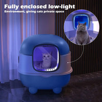 Cat Litter Box with Automatic Sand-Proof cage Sterilization and Deodorization Function With Litter Scoop Easy To Clean Enclosed Extra Large Cat Litter Tray