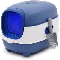 Cat Litter Box with Automatic Sand-Proof cage Sterilization and Deodorization Function With Litter Scoop Easy To Clean Enclosed Extra Large Cat Litter Tray