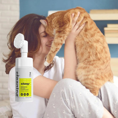Cat Paw Cleaner | Grooming Cleaner Foaming Pet Feet Cleaner, Safe and Effective Pet Cleaning Supplies with Portable Silicone Brush for Dogs, Kittens, Puppies