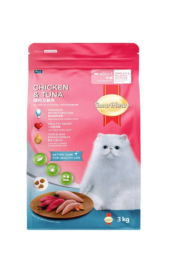 SmartHeart Adult Cat Food Chicken & Tuna 3kg