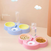Cat Food and Water Bowl, 3 in 1 Cat Bowl Detachable 15 Degree Slanted Cat Bowls for Pet Swallow