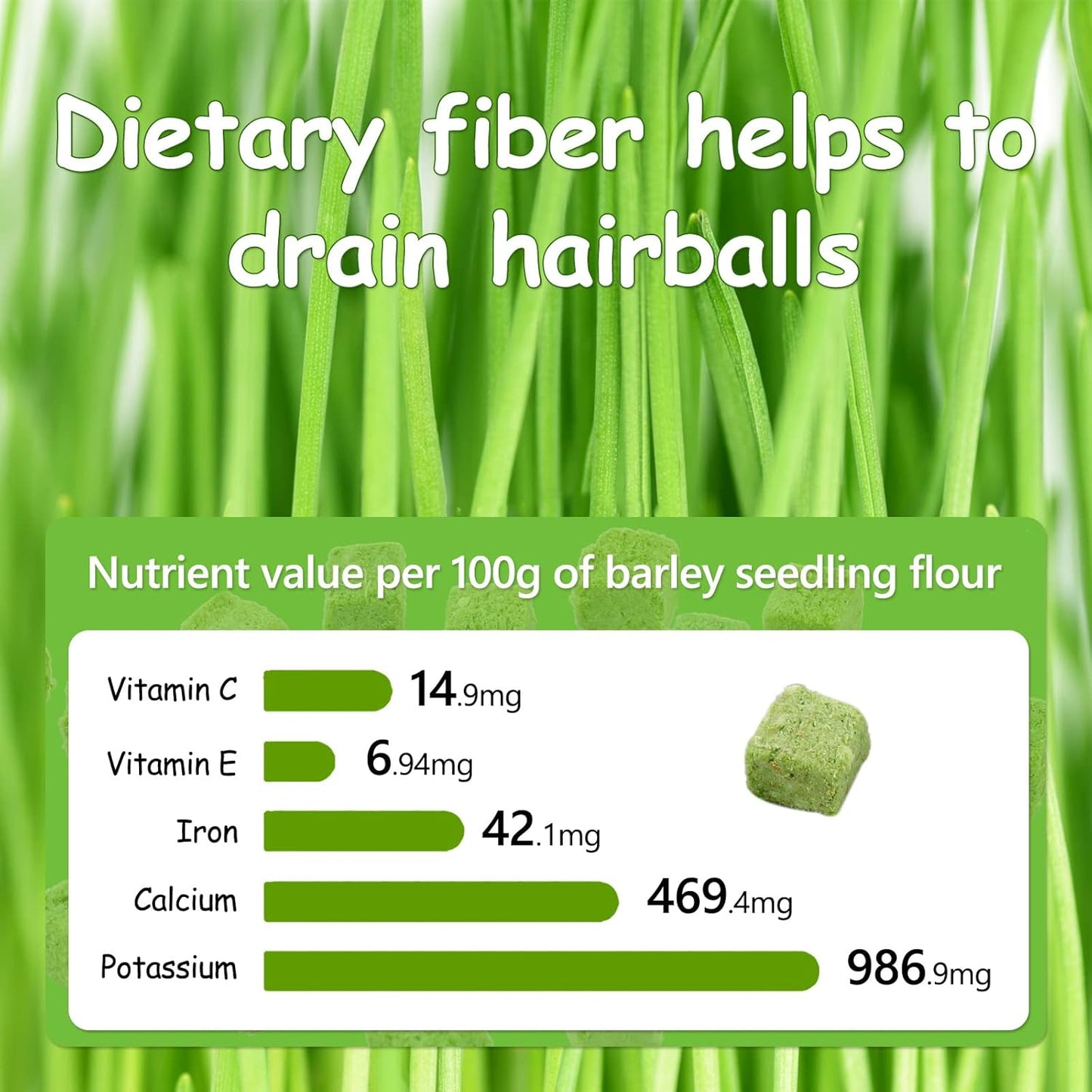 Cat Grass Treats for Cat, 120g Freezed Dried Snacks for Cats, Edible Cats Chew Toys, Kitten Treats for Cleaning Teeth, Remove Hair Ball