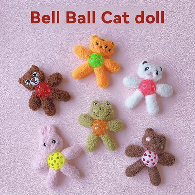 Cat Plush Doll Chew Cat Toy with Ball Toys For Kitten Teeth Grinding Random 1pcs