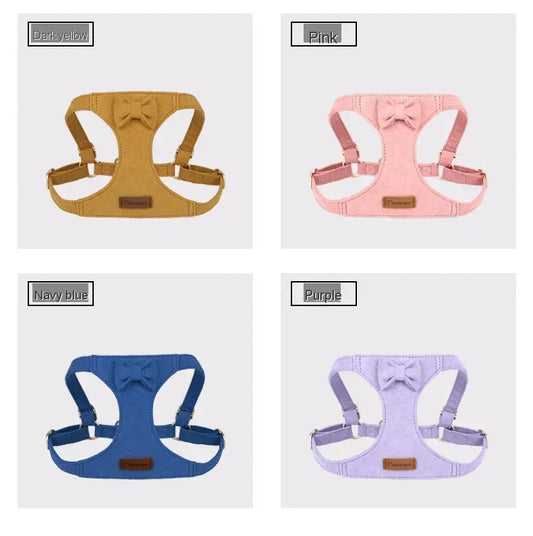 Cat & Puppy Chest Harness  Lightweight Chest Strap Deer Fiber Fleece Skin Friendly Cat & Dog Leash