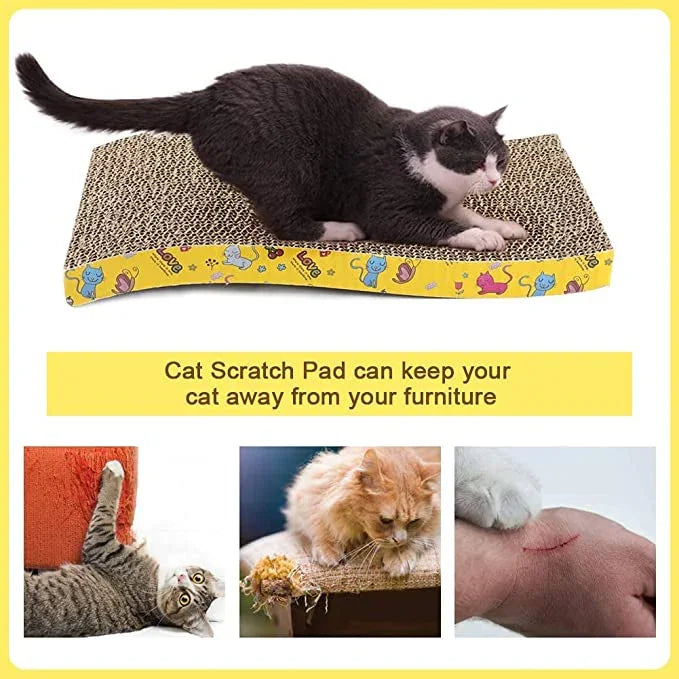 Cat Scratcher Board Durable Scratch Board for Cats & Kittens | Eco-Friendly, Non-Toxic Material Wavy Surface 65Cm