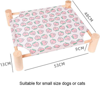 Cooling Cat and Dog Bed Breathable Summer Dog Wooden Bed Removable and Washable Beds for Small Dogs 54*11*47cm