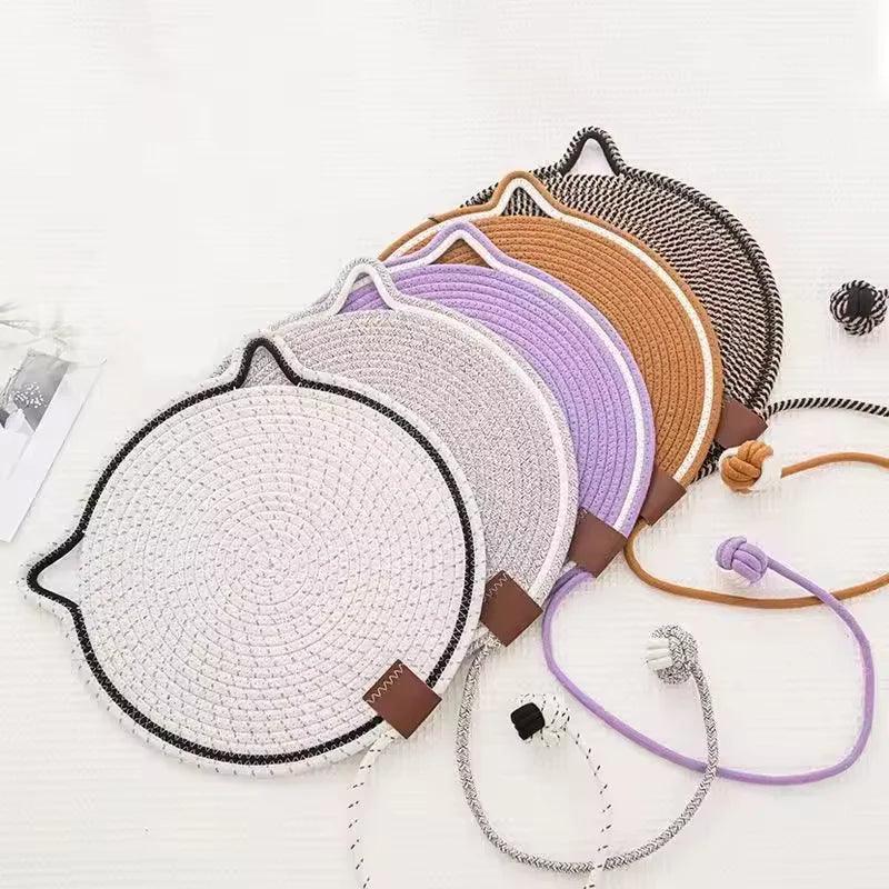 Cotton Rope Cat Scratcher Board, Scratching Post Mat, Claw Sharpener, Scratching Bed Mat, Toy