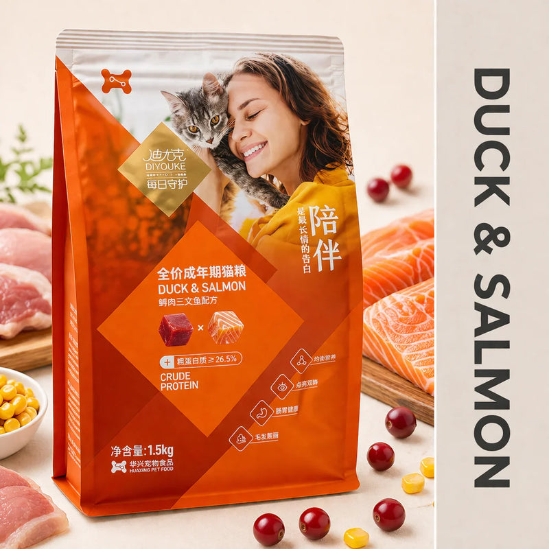 Diyouke Duck & Salmon Dry Cat Food – 1.5kg (All Age)