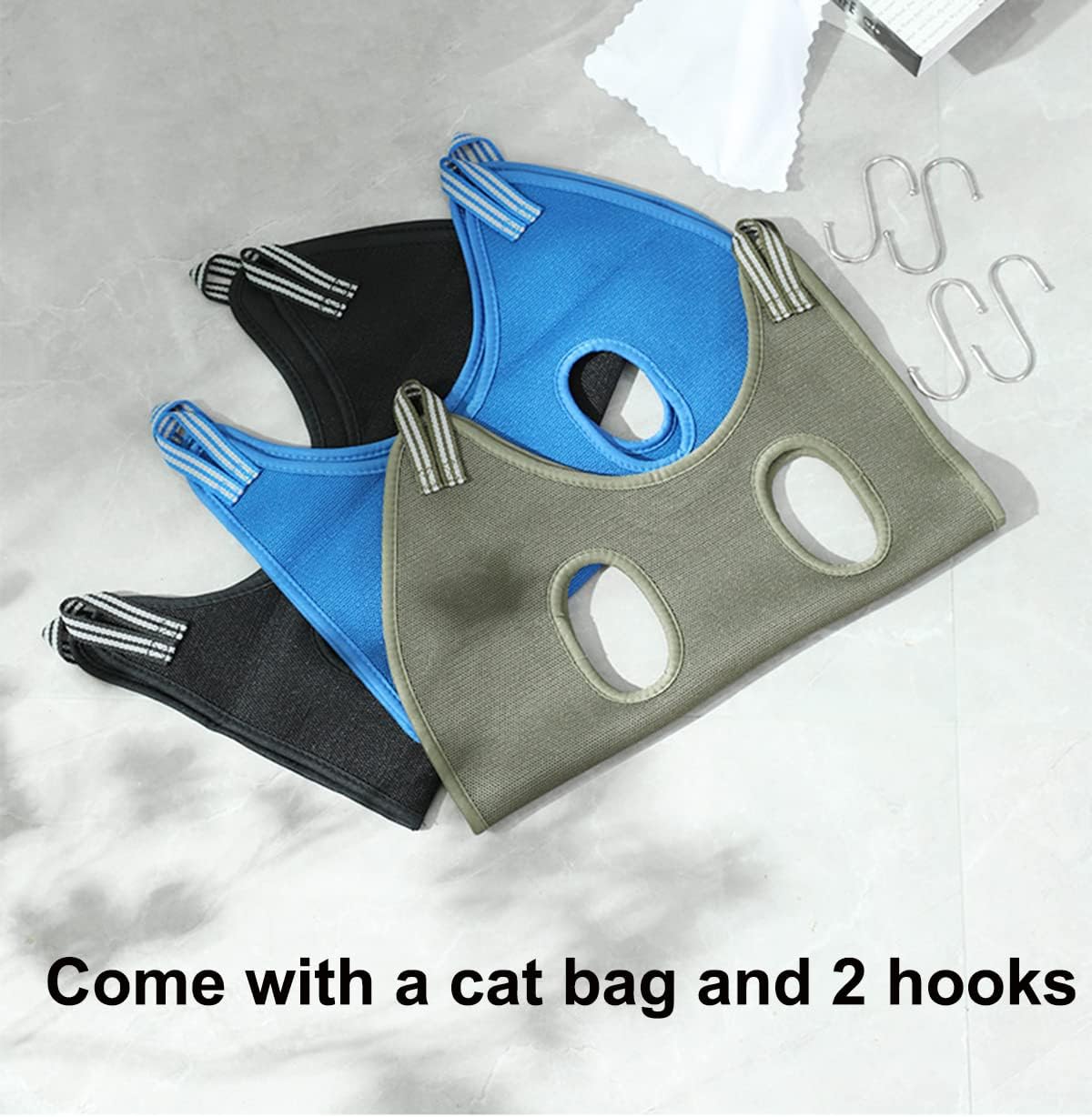 Dog Cat Grooming Bath Bag for Nail Cutting & Anti Scratch Cat Trimming Hammock