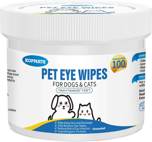 Dog Eye Wipes, Tear Stain Wipes for Dogs, Big & Thick Cat Eye Wipes for Dogs, Mild Ingredients, Texturized-1