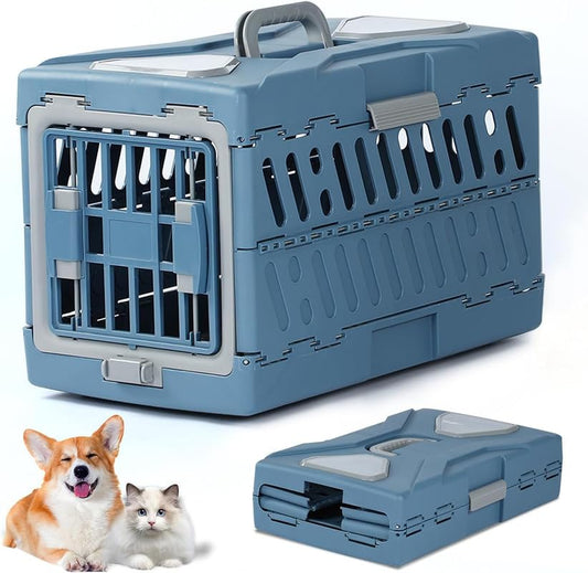 Airline pet Transport Crate Foldable pet cage Top Handle Travel Carrier Cat and Dog Airline Crate Foldable pet Carrier for Aircraft Top Handle pet Carrier for Going Out