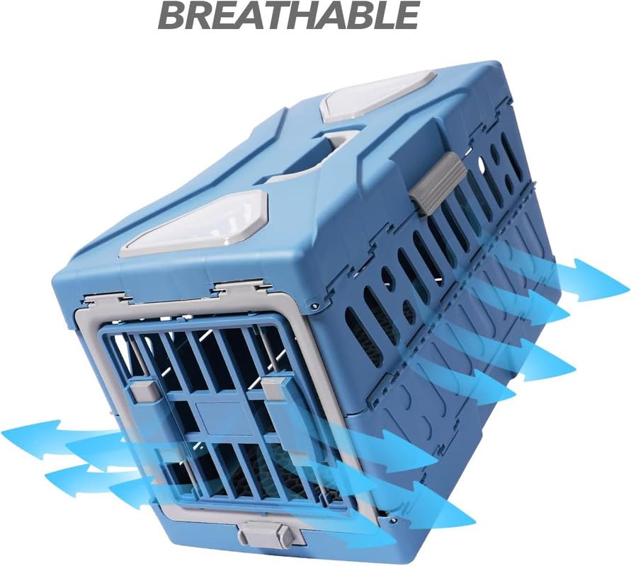 Airline pet Transport Crate Foldable pet cage Top Handle Travel Carrier Cat and Dog Airline Crate Foldable pet Carrier for Aircraft Top Handle pet Carrier for Going Out